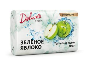 Deluxe Мыло туалетное Аромат Зеленое яблоко 100гр.