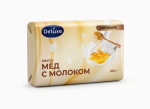 Deluxe Мыло туалетное Аромат Мед с молоком 100гр.